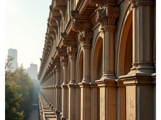 Detalii arhitecturale ale unei clădiri istorice din București