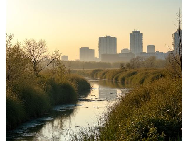 Peisajul urban și natural din Delta Văcărești