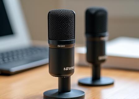 Microfoane profesionale într-un studio de podcast